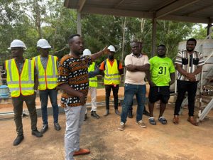SALWACO Kambia Station Manager updating the new MD & Team about the Kambia Station